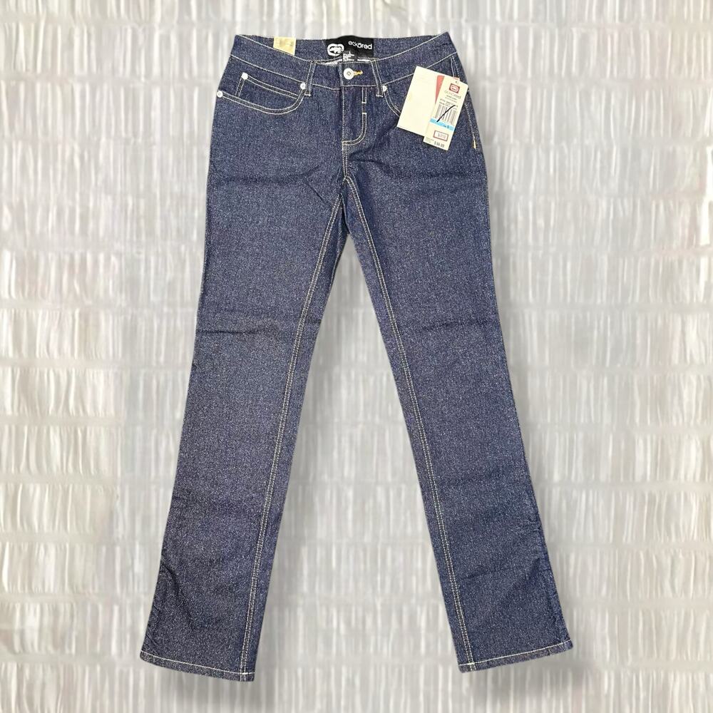 Vintage Y2K Ecko Red Women’s Shimmer Clean Wash Blue Jeans - Size 5
